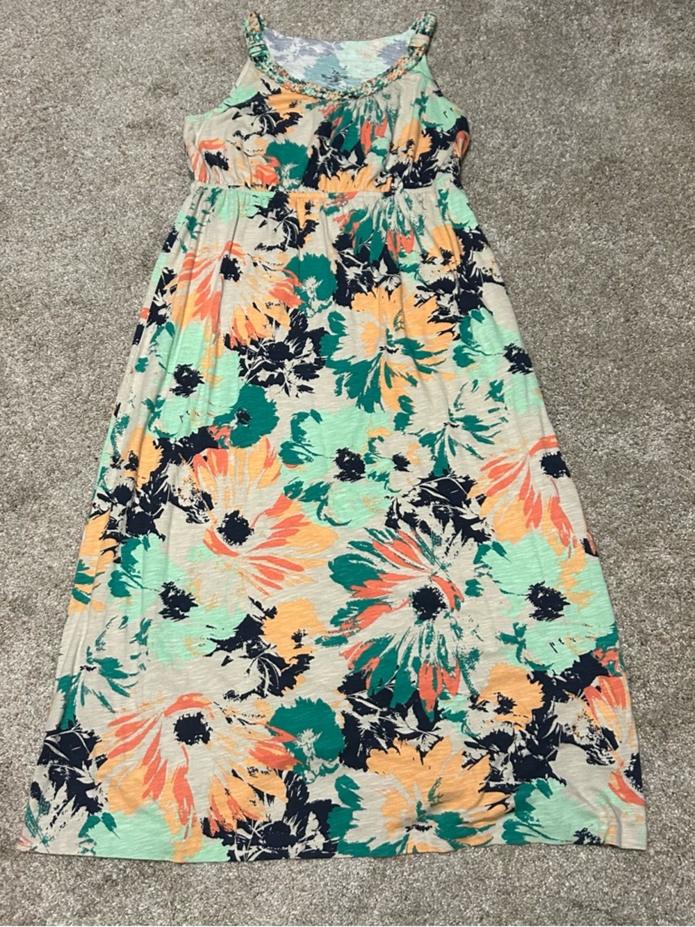 3/$10 Floral Maxi Sundress in Mint, Coral & Navy